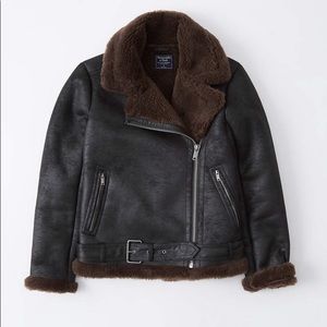 Abercrombie Faux Shearling Moto Jacket